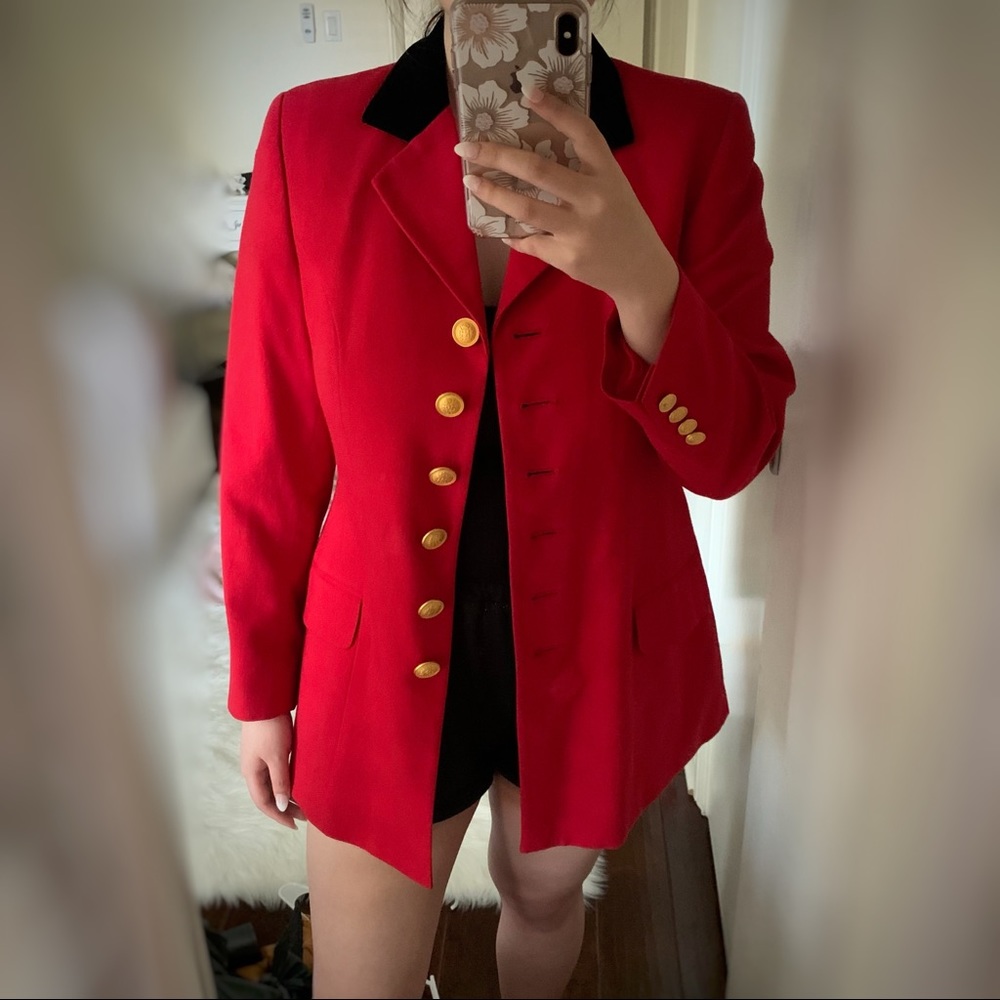Embassy Row Petites Red Vintage Wool Jacket